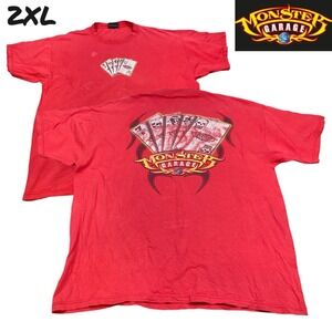 VTG T-Shirt Monster Garage Playing Cards Size 2XL Y2K Skate Racing Poker 2004
